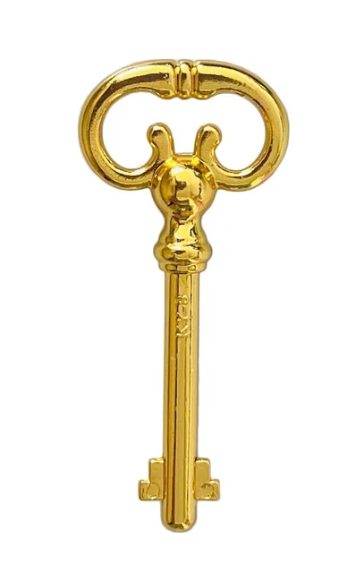 NATIKON KY-8B Roll Top Desk Lock Key - Polished Antique Brass, Pack Of 1