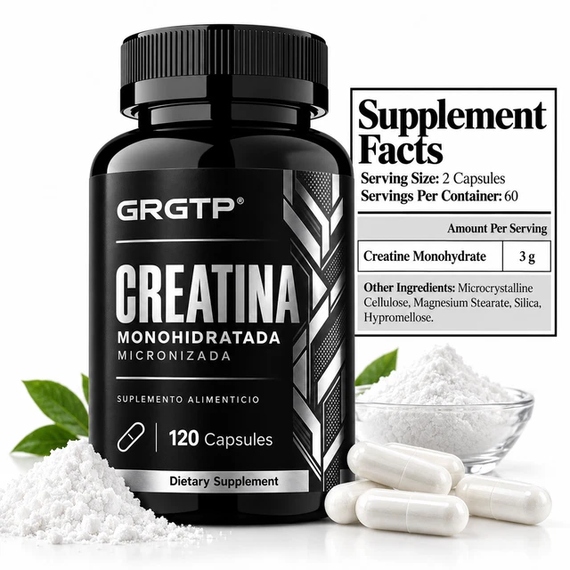 CREATINE MONOHYDRATE CAPSULES 120pcs - Micronized Muscle Power Sports ...