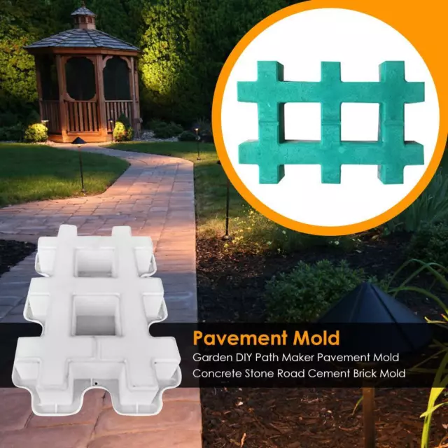 fr DIY Garden Path Maker Paving Cement Brick Stone Road Mold Concrete Pavement T