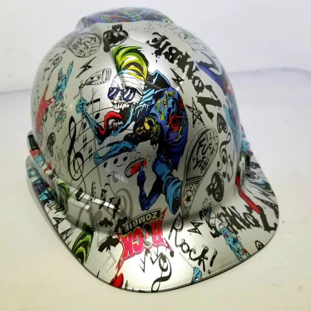 Hard Hat custom hydro dipped , OSHA approved ROCK ZOMBIE F**K YEAH !!!NEW!!!!