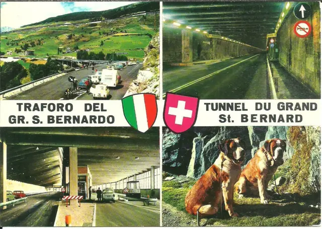Saint Rhemy en Bosses (Aosta) Viadotto, Tunnel Gr. St. Bernard, Cani S. Bernardo
