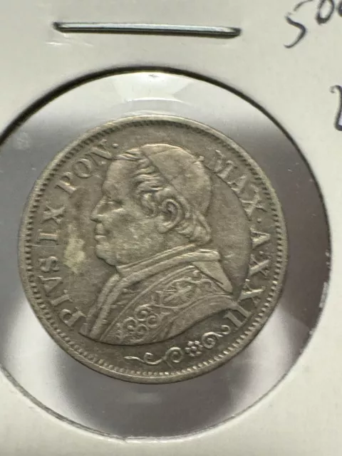 Papal states, vatican coins, Pope Pius IX, Berman #3343, 10 Soldi
