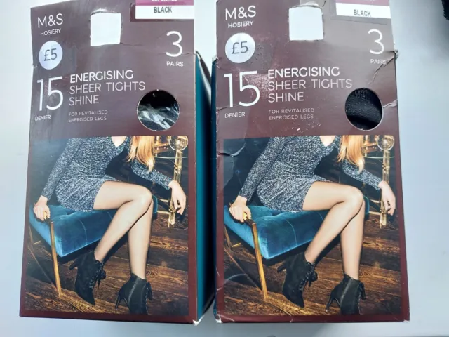 MARKS AND SPENCER Ladies Tights Extra Large Black £8.99 - PicClick UK