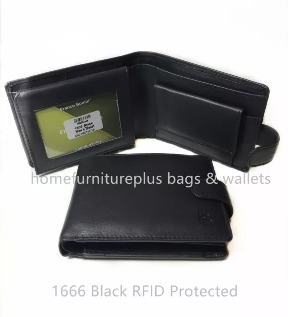 Franco Bonini Mens Genuine Leather RFID Protected Wallet