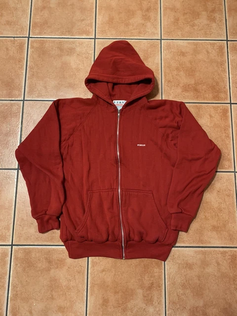Vintage McGregor Full Zip Hoody Sz L Waffled Flannel Lined Sweatshirt 70s 80s