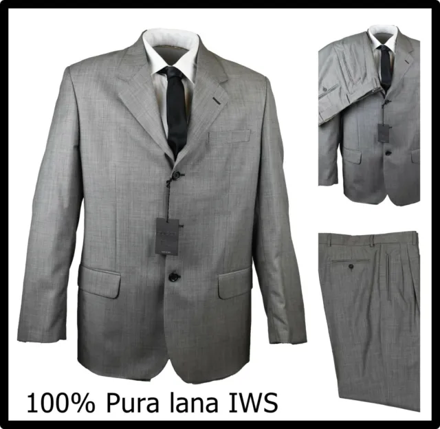 abito da uomo 48 52 vestito completo elegante classico di lana sartoriale grigio