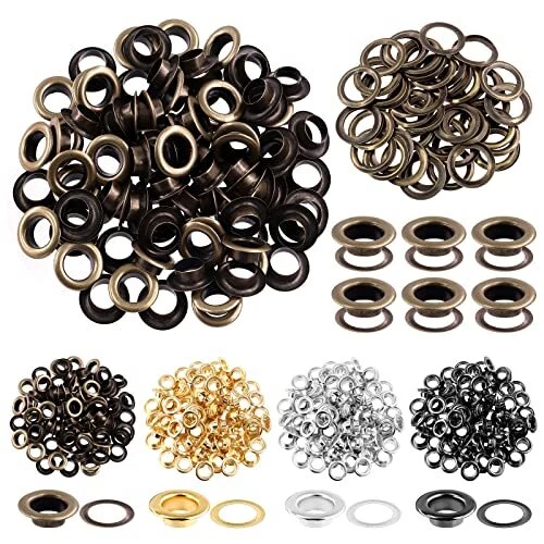 100Pcs 12MM Bronze Metal Thickened Grommet Eyelets with Washers Kit for Fabri...