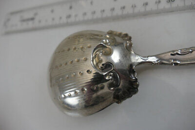 Fine Roses and Scrolls Sterling Lg Berry Spoon  by  Whiting  ca-1890  RARE 7