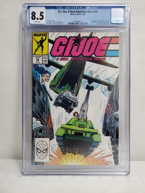 G.I. Joe A Real American Hero #68 CGC 8.5 White Pages 1988 Marvel Comics Rare