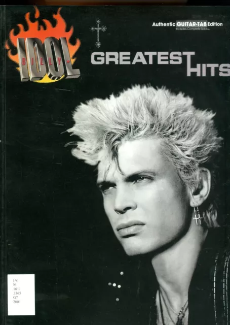 Billy Idol Greatest Hits authentic Guitar Tab sheet music songbook