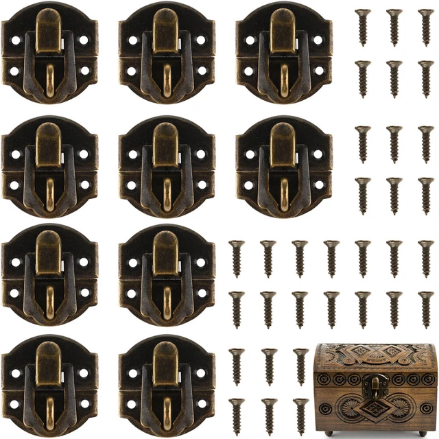 10 Pcs Jewelry Box Hinges Latches Decorative Buckle Lock Heavy Duty Hinge