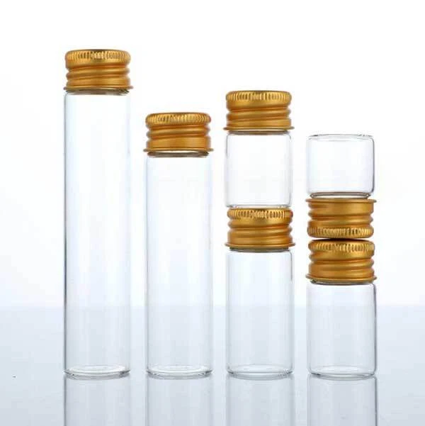 Wholesale Bulk Buy: Empty Clear Glass Bottles Storage With Aluminum Gold Caps