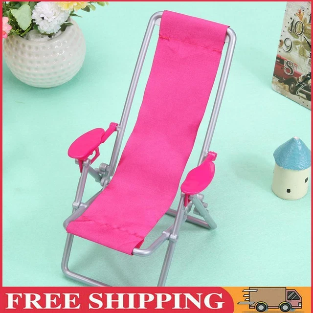 Plastic Model Beach Chair Foldable Mini CSimulation Leisure Chair for Doll House