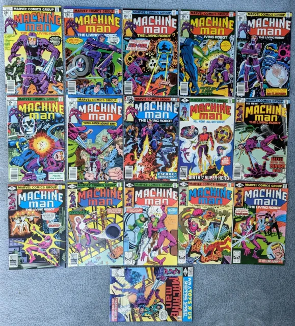 Machine Man Vol 1 #1-8,10-17, Marvel 1978-80. Kirby! Great Quality 9.4 Near Mint