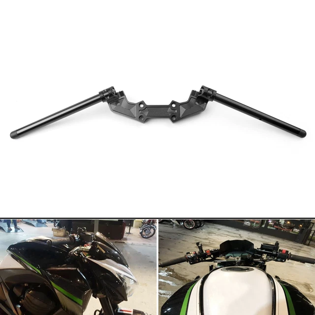 CNC Clipon Adapter Plate & 22mm Handlebar Kit For Kawasaki Z800 2013-2018 Black