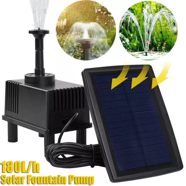 Solar Pump Powered Water Pond Garden Submersible Fountains Pool + Sponge Filter