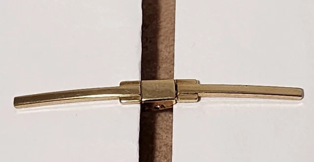 Unique Vintage Collar Stay Bar Clasp Clip Gold Tone Minimalist Thin Opposites