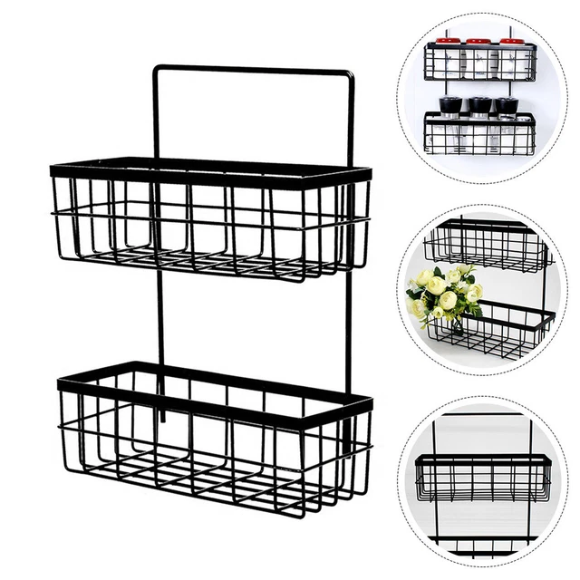 Rack Double Layer Wrought Iron Hanging Basket Magazine Basket Iron Wire