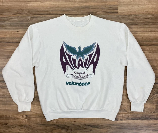 VTG 1992 Atlanta Thanksgiving Marathon crewneck graphic pullover sweatshirt, S