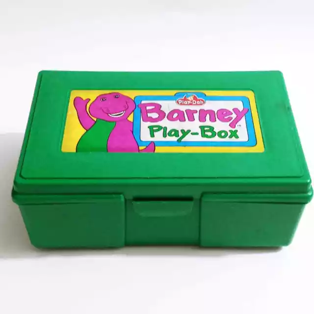 Vintage Barney Play-Doh Play Trinket Box Green (mt)