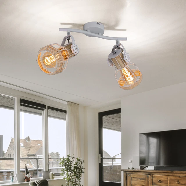 Ketom Spot Plafond Noir, GU10 Plafonnier LED 2 Spots Orientables, Ronde