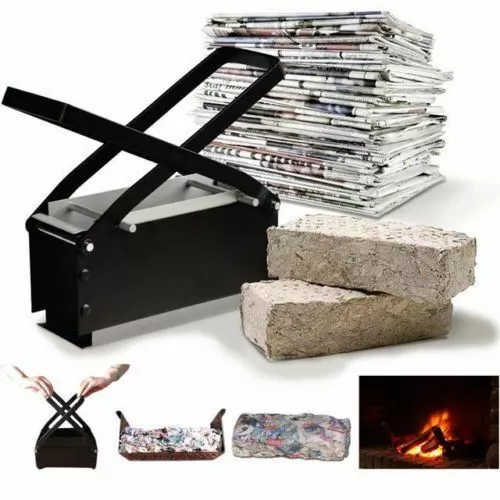 Black Log Briquette Maker Eco Friendly Paper Brick Fire Block Recycling Press