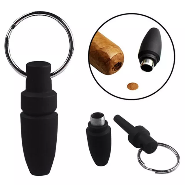 With Key Ring Rubber Portable Cigar Puncher Accessories Cigar Cutter Drill H;c.