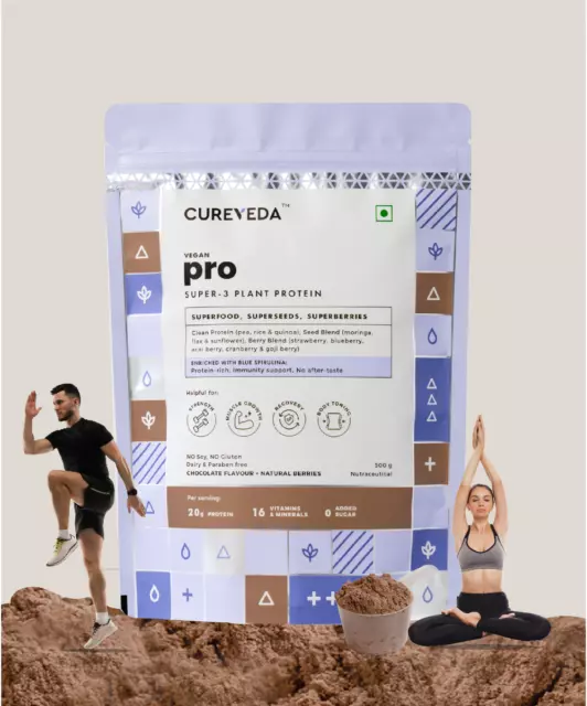 Proteína vegetal Cureveda Pro Super3 para inmunidad y energía, desarrollo...