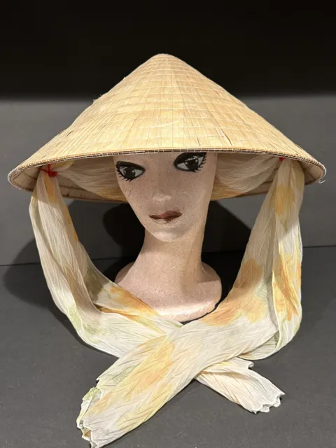 Bamboo Straw Chinese Vietnam Conical Rice Farmer Sun Japanese Asian Coolie Hat