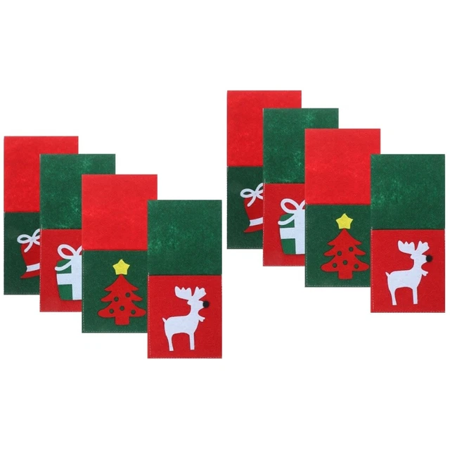 8 pz porta posate natalizie Holiday Cutter forks borse
