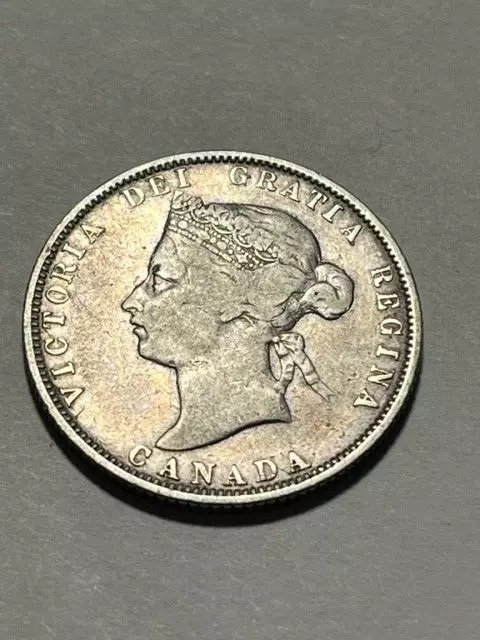 1874-H Canada Silver 25 Cents F+ #10294