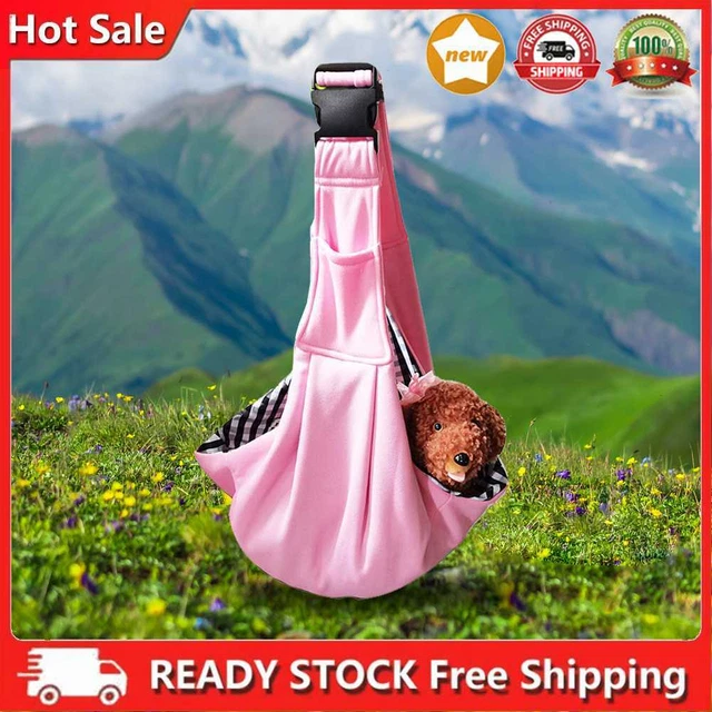 Borsa imbracatura cucciolo di gatto traspirante borsa da uscita per animali di piccola taglia gatto cane (rosa)