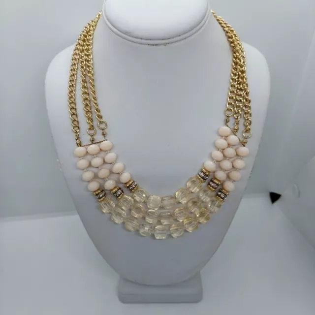 Multistrand beaded bib necklace