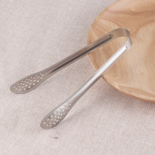 4 Pcs Food Serving Tongs Cooking Clamp Cupcakes Stainless Steel 6