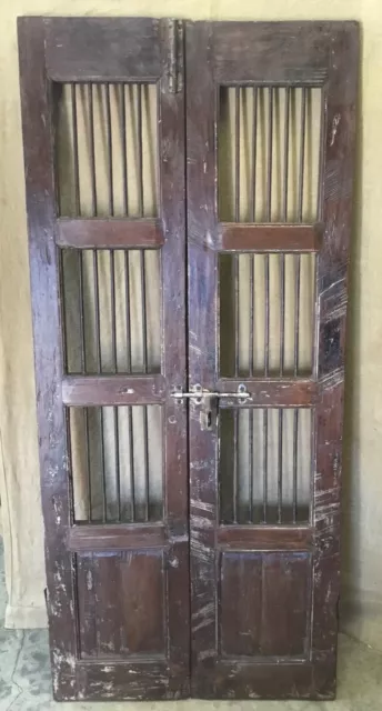 Antique Architectural Salvaged Wood & Iron Doors. Wine Cellar Doors