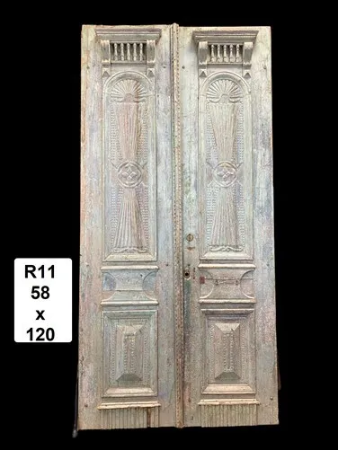 Antique French Double Doors (58x120) Thick Molding European Doors R11