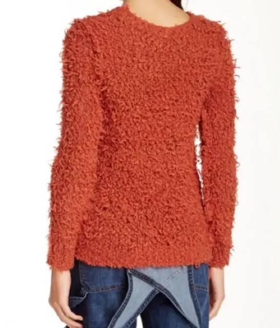 Free People September Song Burnt Orange Pullover Long sleeves Sweater Size S 2