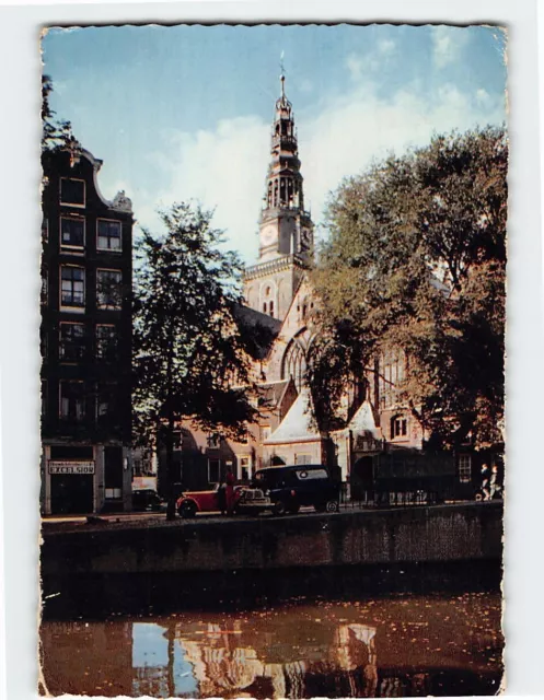 Postcard Oudezijds Voorburgwal met Oude Kerk, Amsterdam, Netherlands