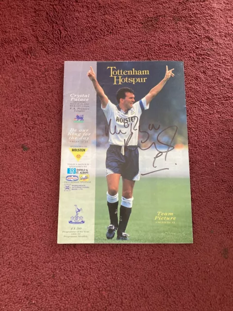 SIGNED - NEIL RAZOR RUDDOCK - TOTTENHAM V CRYSTAL PALACE - 22-8-1992 - Programme