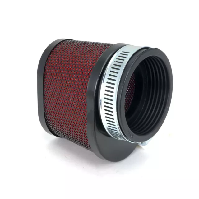 2FastMoto Oval 50mm Pod Red Foam Black Body Air Filter With Clamp 25-38037