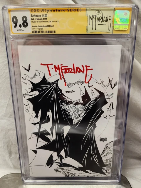 Batman 423 VIRGIN SKETCH VARIANT CGC 9.8 NM/MT SS SIGNED BY TODD MCFARLANE🔥C B