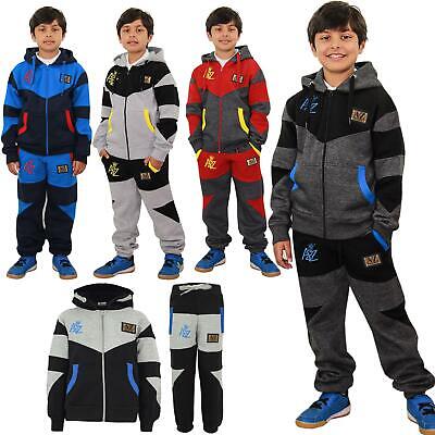 Boys Girls Tracksuit Fleece Hoodie A2Z Embroidered Top Joggers Bottom Suit Set