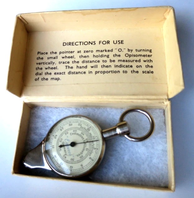 VINTAGE GERMAN ENBEECO Double Sided OPISOMETER Map Distance Measure £26 ...