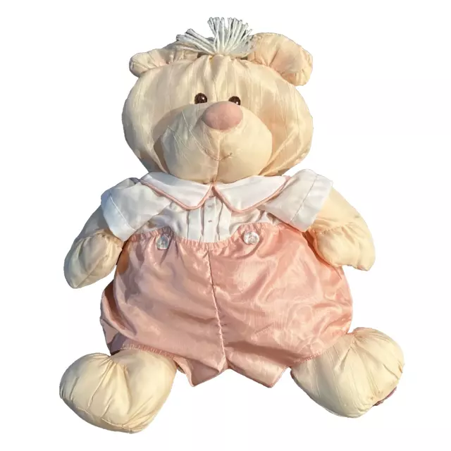 Vintage 1986 Fisher Price Puffalump Bear Cub 8006 Peach Romper 16 Inches