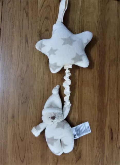 Mothercare Musical Cream Teddy Bear Pull Cord Cot Toy