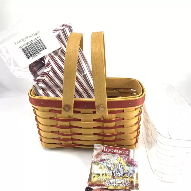 Longaberger 1998 Sweetheart Picture Perfect Red Basket Liner Protector Unused