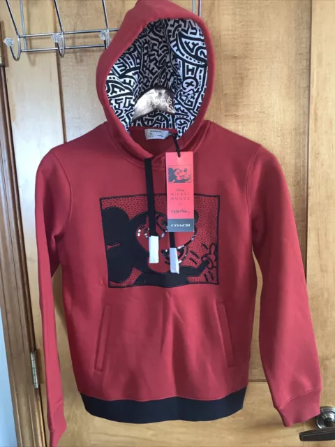 Nwt Coach Disney Mickey Mouse X Keith Haring Capuche - Taille Xs