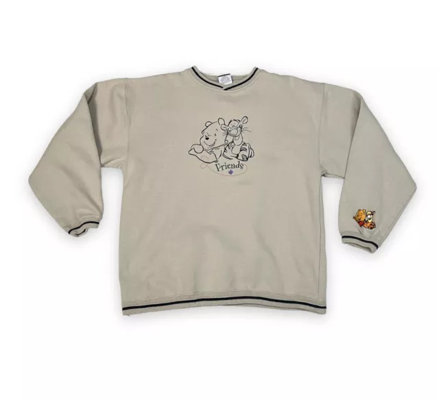 Vintage Disney Winnie The Pooh “Friends” Tan Crewneck Sweater Mens Size XL