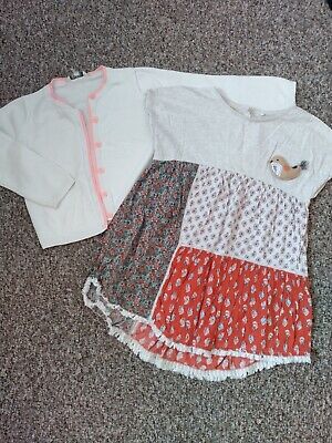 Girls Outfit Next Dress And Peacocks Cardigan 4-5 Years