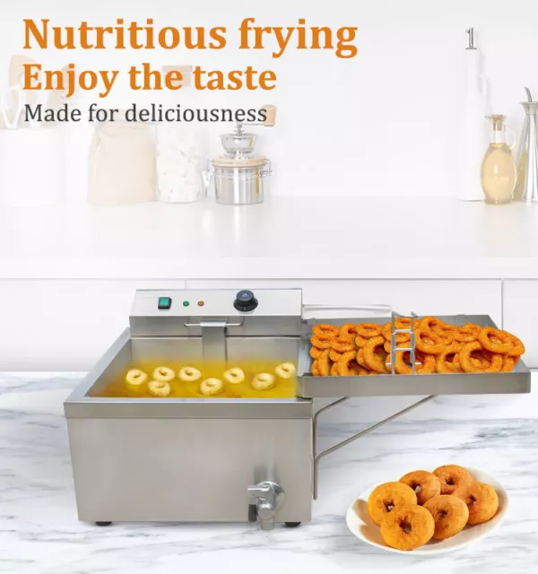 12L Commercial Industrial Electric Deep Fryers Fryer Machine For Donut 3kw 220v